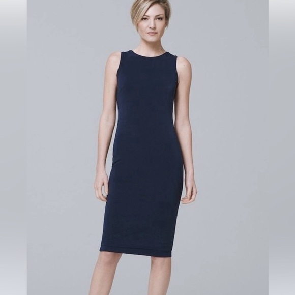 WHBM navy blue floral reversible dress in great condition!​​​​​ - Picture 8 of 9